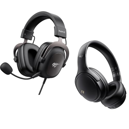 havit H2002d Gaming Headsets,Active Noise Cancelling Headphones, Wireless Headphones Over Ear, Foldable Bluetooth 5.3