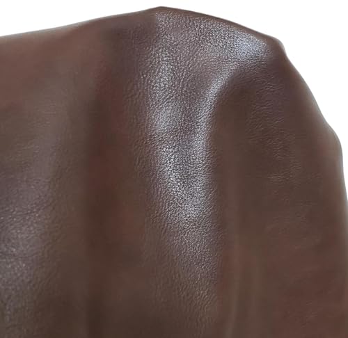 NAT Leathers | Brown Fenice Soft Faux Vegan Leather PU (Peta Approved Vegan) | 1 Yard (36 inch Length x 54 inch Wide) Cut by Yard | Synthetic Pleather Nappa 0.9 mm Smooth Upholstery | 36"x54"