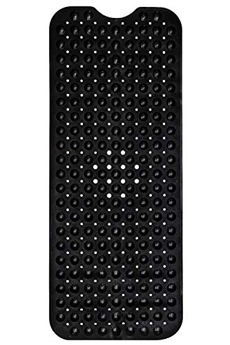 ENKOSI Large Non Slip Bath Mat - 40 x 16 Inch Bathroom Mat for Bathtub - Anti Slip Bathmat for Tub (Black)