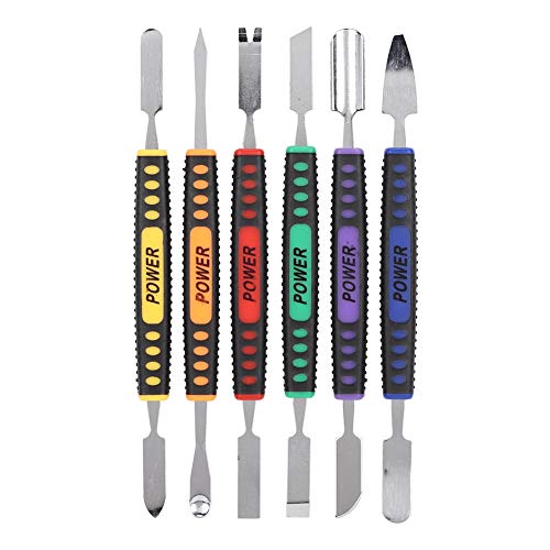 Zopsc 6PCS Prying Opening Repair Tool Crowbar Repair Tools Kit Set Crowbar Disassemble Pry Bar Anti-Slip Silicone for Mobile Phone Computers Tablets