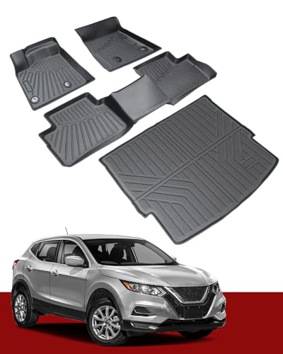 SHINJEW Floor Mats & Cargo Liner Compatible with 2021-2025 Nissan Rogue (Not fit for Sport Model), All-Weather TPE Custom Heavy Duty Floor Mats for Nissan Rogue Accessories