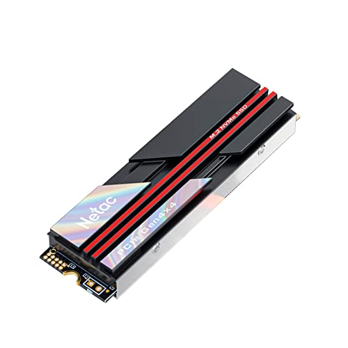 Netac 2TB PCIe 4.0 NVMe SSD M.2 2280 Internal Solid State Drive with Heatsink SLC Caching Speed up to 7,000MB/s High-Performance for PCs Desktop, Works with PS5, Heat Control Easy to Install- NV7000