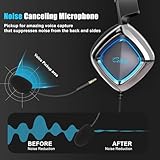 QOA Kinera Gaming Headset with Microphone,Xbox Headset with 7.1 Surround Sound,Wired Over-Ear Headphones,PC Game Headsets,Soft Ear Pads,USB Port,Cool Light,for Computer, Laptop,Xbox, Ps4, Ps5, Switch