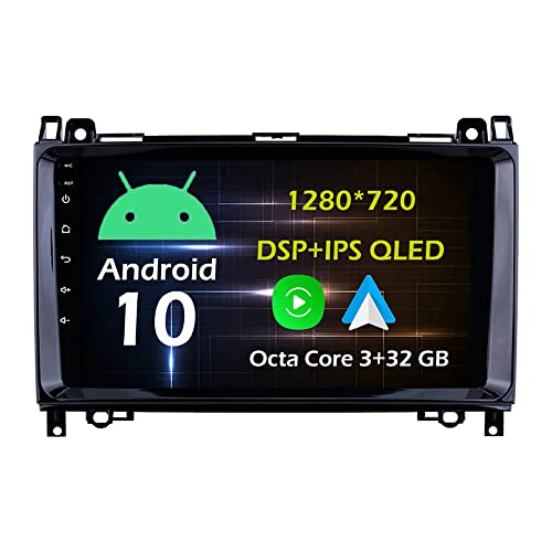 9'' 3+32GB Android 10 in Dash Car Stereo Radio Fit for Mercedes Benz B200 2004-2012 Sprinter W209 W169 Head Unit GPS Navigation Carplay Android Auto DSP 4G WiFi Bluetooth