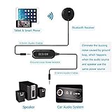 BESIGN BK01 Bluetooth Car Kit, Wireless Receiver for Handsfree Talking and Music Streaming with Ground Loop Noise Isolator for Car with 3.5mm Aux Port