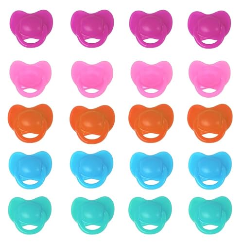 5Inch-8Inch Reborn Baby Dolls Mini Pacifiers Micro Pacifiers - Miniature Silicone Doll Pacifier Full Silicone Mini Baby Dolls Accessories Gift Set （20 Piece Set）