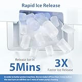 Aeitto Nugget Ice Maker, 55lbs/Day, Rapid Ice Release in 5 Mins, Large Capacity Chewable Ice Maker, Self-Cleaning with Stainless Steel Housing Ice Machine, Black