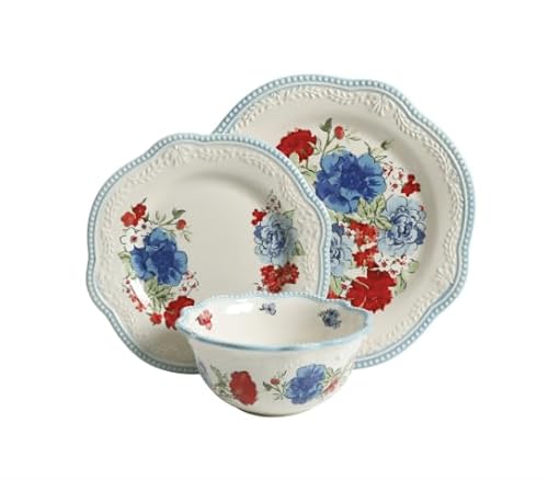 Pioneer Woman Classic Charm Dinnerware Set, Gorgeous12-Piece Set
