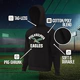 Team Fan Apparel NFL Adult Unisex Retro Gameday Ultra Soft Fleece Hooded Sweatshirt, Officially Licensed Football Hoodie (Philadelphia Eagles - Black, XXXXX-Large)