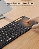 ProtoArc Foldable Keyboard with Touchpad, XK01 TP Folding Portable Keyboard, Full Size Keys, Large Trackpad Bluetooth Travel Keyboard for iPad Laptop PC Tablets -Black