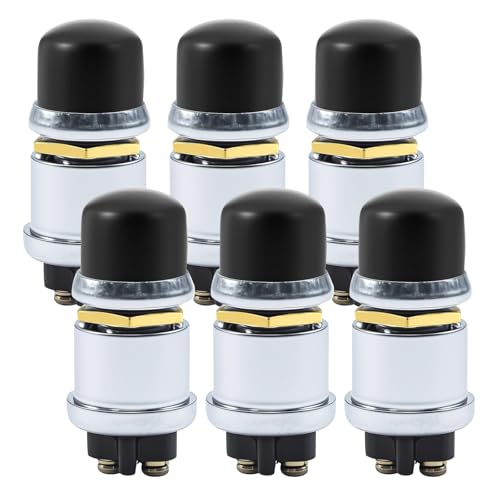 Zreneyfex 6Pcs 20A 12V 24V Waterproof Engine Start Push Button Switch for Retrofitting Horn Buttons Start Buttons