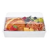 Ocmoiy 7x5 Inch Charcuterie Boxes with Clear Lids, 50 Pack Paper Bakery Boxes with Window, Disposable Take Out Food Containers for Sandwiches, Strawberries, Cookies, Cupcakes (White)