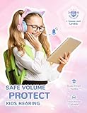 iClever Cat Ear Kids Bluetooth Headphones, LED Lights Up, 74/85dBA Safe Volume Limited, 50H Playtime,Bluetooth 5.2, USB C, Kids Headphones Wireless for Travel iPad Tablet, Meow Macaron Pink