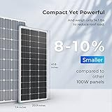 Renogy 2PCS Solar Panels 100 Watt 12 Volt, High-Efficiency Monocrystalline PV Module Power Charger for RV Marine Rooftop Farm Battery and Other Off-Grid Applications, 2-Pack 100W