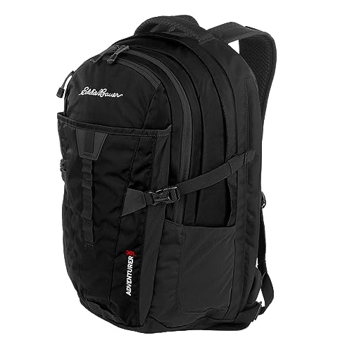 Eddie Bauer Backpack with Organization Compartments and Hydration/Laptop Compatible Sleeve, Adventurer-Black, 30L