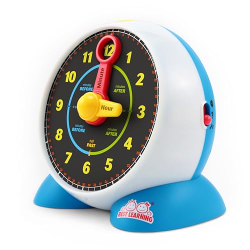 BEST LEARNING Learning Clock - Educational Talking Learn to Tell Time Teaching Toy with Quiz and Music Sleep Mode - Toddlers & Kids Ages 3, 4, 5, 6 Years Old Boy and Girl Birthday Present