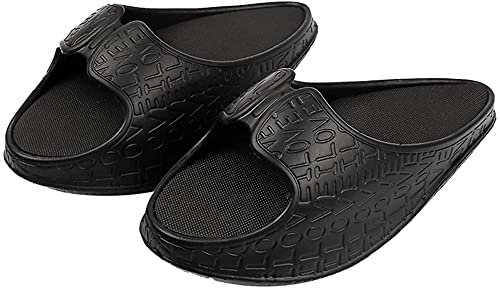 XMSM Postpartum Weight Loss Rocking Shoes Slimming Legs Tummy Control Fitness Shoes Fashion Thick-Soled Massage Slipper (Color : Black, Size : 35-37)