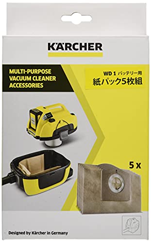 Kärcher Filter Dust Bags x5, for WD1 Compact Battery Wet & Dry Vacuum Cleaner