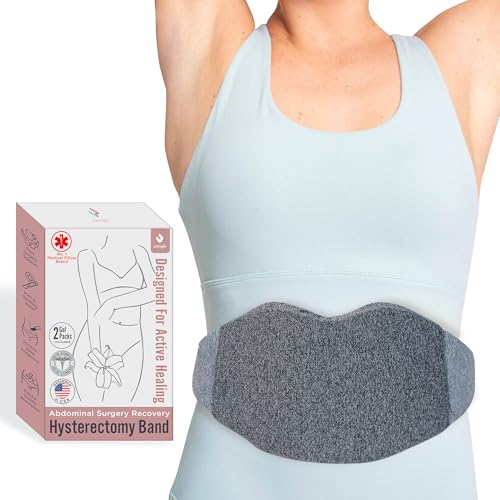 Zomaple Hysterectomy Band – Must Haves for Comfort Recovery After Abdominal, Tummy Tuck, C-Section, Lumpectomy Surgery - Belly Pillow with Pocket & Gel Pack - Post Surgery Gifts