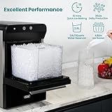 Gevi Household V2.0 Countertop Gemi Nugget Ice Maker | Self-Cleaning Pellet Ice Machine | Open and Pour Water Refill | Stainless Steel Housing | Fit Under Wall Cabinet | Black