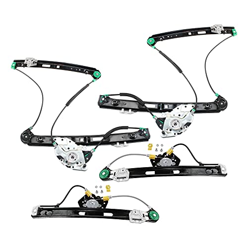 Garage-Pro Front and Rear Power Window Regulator Set Compatible with 2001-2005 BMW 330i, 330xi, 320i, 325i, 325xi, Fits 2000 323i, 328i, E46 Body, Sedan/Wagon, w/o Motor, Set of 4