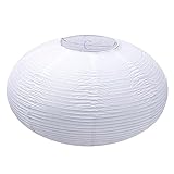 2Pack White Oval Paper lanterns 16”, Chinese Japanese paper lantern lights Paper Lamp shade for Home Decor Wedding Birthday party decorations(White-16inch-2PCS)