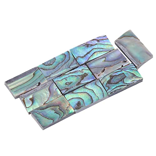10Pcs Guitars Inlay Material,Guitar Abalone Shell Pieces, Abalone Shell Sheet Fretboard Inlays Materials,Shell Inlay