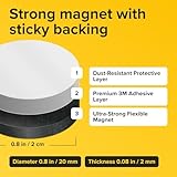 Hyper-Sticky Magnets with Adhesive Backing - 0.8" Strong Magnetic Dots for Whiteboard, Fridge, Crafts - Easy-to-Cut Stickers for Planning and Organization - 120pcs