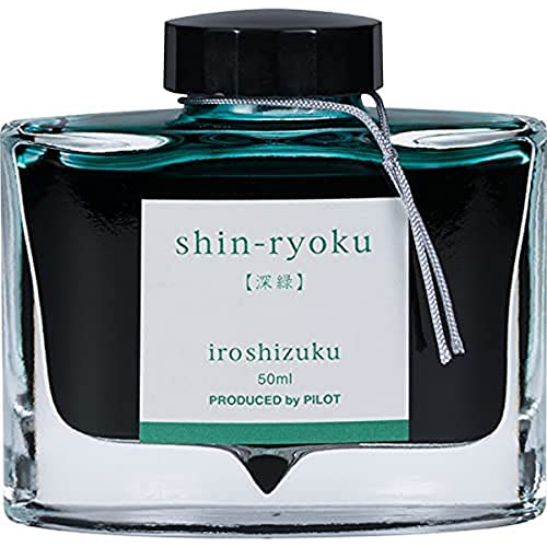 PILOT Iroshizuku Bottled Fountain Pen Ink, Shin-Ryoku, Forest Green (Dark Green) 50ml Bottle (69214)