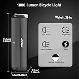 Suruid Super Bright LED Bike Light, USB Rechargeable Bicycle Headlight-5 Modes, Waterproof Bike Headlight, Waterproof Bike Headlight,Daytime Running Light,MTB Off-Road Cycling Commuting 1