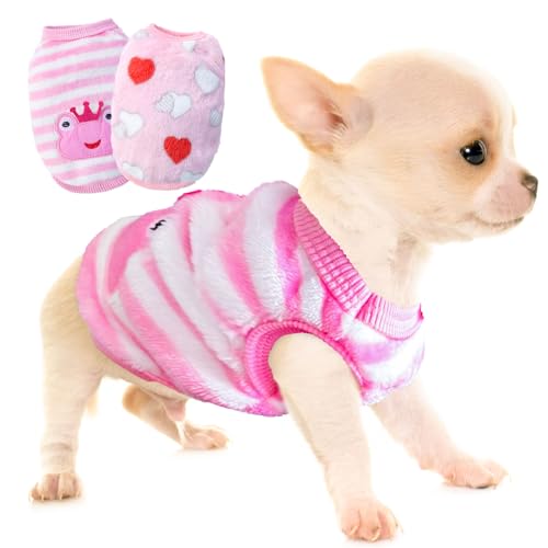2-Piece Teacup Dog Clothes - X-Small Frog Sweater for Chihuahua & Puppy - Warm Winter Clothes