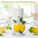 Lemon Paper Towel Roll Holder Countertop - Lemon Housewarming Gifts for Women, Farmhouse Kitchen Decor and Accessories, Vintage Home Yellow Kitchen Counter Decor, 3D Handmade Pattern, Weighted Base