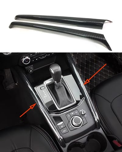 ANUNFRRE Car Accessories Fit for Mazda CX-5 CX5 2017-2022 ABS Carbon Fiber Interior Center Console Control Panel Side Strip Cover Trim 2PCS Set