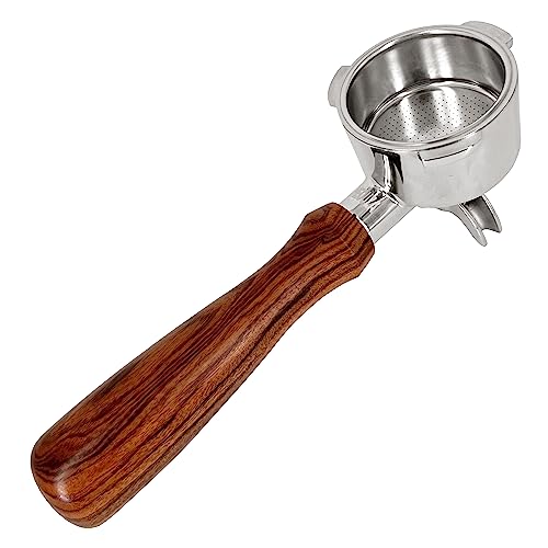 NEOUZA 51mm Portafilter Compatible with Gevi,Yabano,Hamiltion Beach,Farberware,Oster Nova PrimaLatte Espresso Machines Stainless Steel Non-Pressurized Basket Two Spouts (Standard Handle 01 w/Spout)
