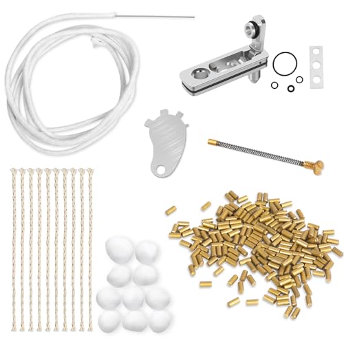 Morisk Flint & Wick Lighter Accessories, Ultimate Repair Kit for Fluid Lighter & Insert (200 Pices Flint Stone, Metal Lighter Gasket, Wick with Needle, Copper Cotton Wick, Spring, Cotton, Screw Tool)