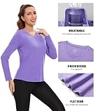 7 Pack Long Sleeve Workout Tops for Women Quick Dry Athletic Running Shirts UV Sun Protection T Shirts V Neck Performance Shirts SetA XL