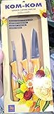 Kom Kom Fruit and Vegetable Carving Knives Set C, Yellow, 11 x 1 x 5 inches