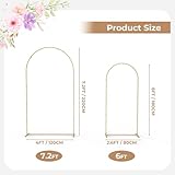 Babenest Gold Arch Backdrop Stand Set of 2, 6FT/7.2FT Metal Arch Wedding Stand, Balloon Arch Frame for Ceremony Birthday Party Bridal Baby Shower Banquet Decoration