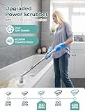 Sweepulire Electric Spin Scrubber SW1, Shower Scrubber with Long Handle, 2 Spin Speeds, Electric Scrubber for Cleaning with 8 Replacement Brush Heads, Bathroom Scrubber for Tub, Shower, Tile, Floor