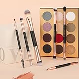 Docolor Double Sided Makeup Brushes, 6Pcs Double Ended Eyeshadow Brush Set Professional Eye Makeup Brushes Set Foundation Eyeshadow Blending Eyebrow Travel Make Up Brushes Kits