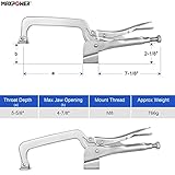 MAXPOWER Bench Clamp 14-inch, Inserta Pliers with M8 Bolts, Welding Table Locking Clamps, Pack of 2