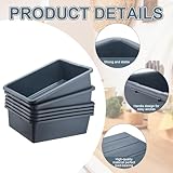 Ziliny 6 Pcs Commercial Bus Tubs Gray Plastic Heavy Duty Bus Box Restaurant Large Bus Tubs Wash Basin Dish Tubs with Handles for Kitchen Restaurant Home Daily Use Hotel Organization Storage