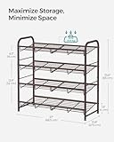 SONGMICS Shoe Rack, 4 Tier Shoe Organizer for Closet, Holds up to 16 Pairs of Shoes, Shoe Rack for Front Door Entrance, Metal Shoe Shelf with Adjustable Tilt Angle, for Entryway, Garage, Bronze