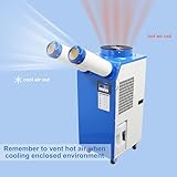 TECHTONGDA Industrial Spot Cooler Mobile Air Conditioner Outdoor Cooling Machine Aircon Double Outlets 580m³/h