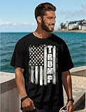 4th of July Shirts for Men American Flag Patterns Black Mens Short Sleeve Graphic T-Shirt Fourth of July T Shirts for Men USA Flag 4th of July Mens Shirt XL