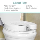 Vive Toilet Seat Cushion (Soft Cushioned Foam) - Easy Clean Soft Padded Bathroom Attachment - Elongated, Standard Seats - Comfort and Support Donut for Handicap, Adults (2" Cushioned Foam, White)