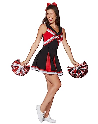 Spirit Halloween Adult Black and Red Cheerleader Uniform Costume - M | Cheerleader Outfit