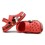 Girls Clogs Toddlers Garden Clogs Shoes Boys Cute Slip On Slides Lightweight Breathable Sandals Non Slip Shower Slippers for Beach Pool Indoor Outdoor,Little Kid 8 (Red)