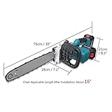 16 Inch 30000mAh Electric Saw Chainsaw 588VF 2PCS Li-ion Battery Brushless Rechargeable Wood Cutter For 18V Battery