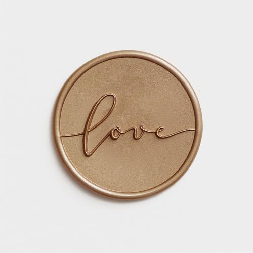 Pelargon Design Love Wax Seal Stamp Calligraphy Script - for Wedding Invitations, Greeting Cards, Gift Wrapping, Branding, Art Project